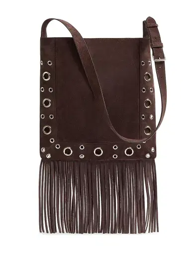Valentino Garavani Women's Nellcôte Suede Shoulder Bag with Fringes - Beige Brown | Thumbnail 5 Valentino Garavani Women's Nellcôte Suede Shoulder Bag with Fringes - Beige Brown | Thumbnail 5