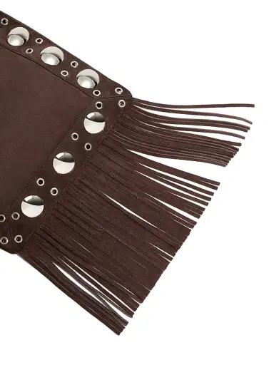 Valentino Garavani Women's Nellcôte Suede Shoulder Bag with Fringes - Beige Brown | Thumbnail 7 Valentino Garavani Women's Nellcôte Suede Shoulder Bag with Fringes - Beige Brown | Thumbnail 7