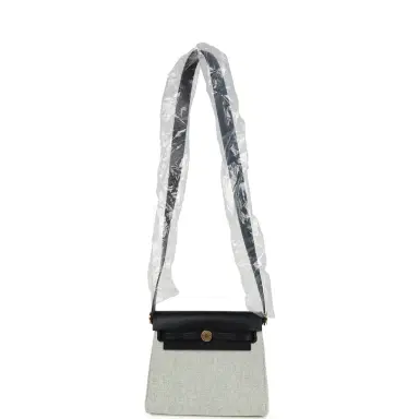 HERMÈS Hermes Herbag Zip 20 Mini Ecru and Vert Moyen Toile H Canvas and Black Vache Hunter Gold Hardware | Thumbnail 8 HERMÈS Hermes Herbag Zip 20 Mini Ecru and Vert Moyen Toile H Canvas and Black Vache Hunter Gold Hardware | Thumbnail 8