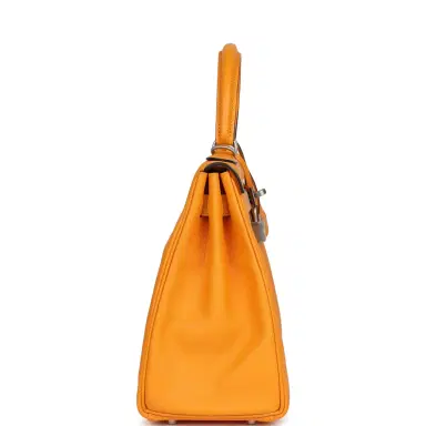 HERMÈS Hermes Special Order (HSS) Kelly Retourne 28 Jaune D'Or Swift Brushed Palladium Hardware | Thumbnail 4 HERMÈS Hermes Special Order (HSS) Kelly Retourne 28 Jaune D'Or Swift Brushed Palladium Hardware | Thumbnail 4