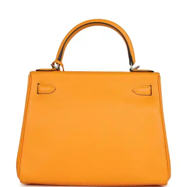 HERMÈS Hermes Special Order (HSS) Kelly Retourne 28 Jaune D'Or Swift Brushed Palladium Hardware | Thumbnail 5 HERMÈS Hermes Special Order (HSS) Kelly Retourne 28 Jaune D'Or Swift Brushed Palladium Hardware | Thumbnail 5