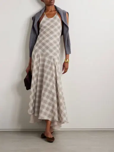 Kallmeyer Eve Asymmetric Layered Checked Voile Maxi Dress | Thumbnail 2 Kallmeyer Eve Asymmetric Layered Checked Voile Maxi Dress | Thumbnail 2