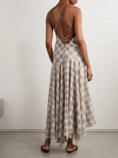 Kallmeyer Eve Asymmetric Layered Checked Voile Maxi Dress | Thumbnail 4 Kallmeyer Eve Asymmetric Layered Checked Voile Maxi Dress | Thumbnail 4