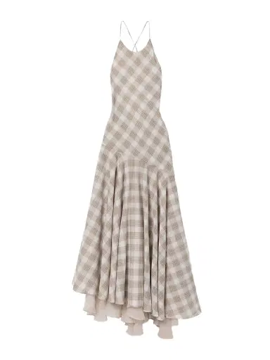 Kallmeyer Eve Asymmetric Layered Checked Voile Maxi Dress | Thumbnail 1 Kallmeyer Eve Asymmetric Layered Checked Voile Maxi Dress | Thumbnail 1