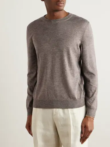 Zegna Mulberry Silk, Cashmere and Linen-Blend Sweater - Men | Thumbnail 3 Zegna Mulberry Silk, Cashmere and Linen-Blend Sweater - Men | Thumbnail 3