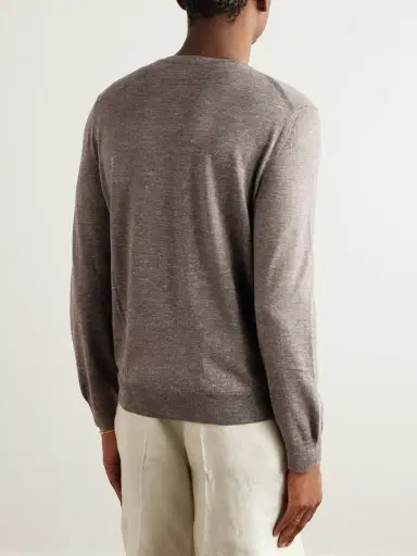 Zegna Mulberry Silk, Cashmere and Linen-Blend Sweater - Men | Thumbnail 4 Zegna Mulberry Silk, Cashmere and Linen-Blend Sweater - Men | Thumbnail 4
