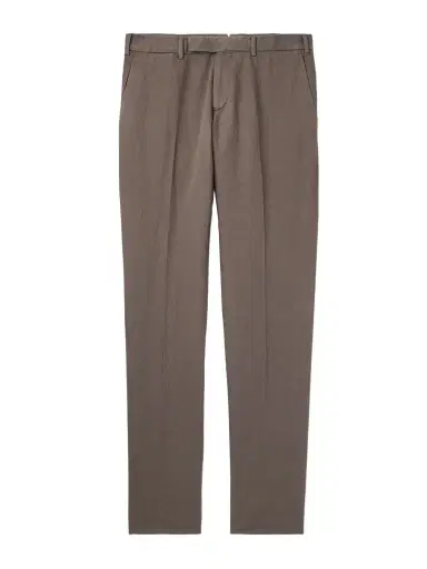 Zegna Slim-Fit Tapered Cotton and Linen-Blend Twill Trousers - Men | Thumbnail 1 Zegna Slim-Fit Tapered Cotton and Linen-Blend Twill Trousers - Men | Thumbnail 1