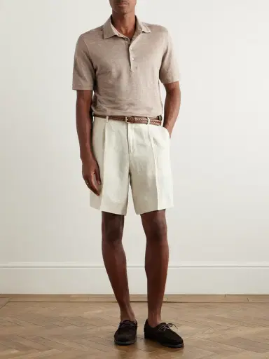 Zegna Linen Polo Shirt - Men | Thumbnail 2 Zegna Linen Polo Shirt - Men | Thumbnail 2