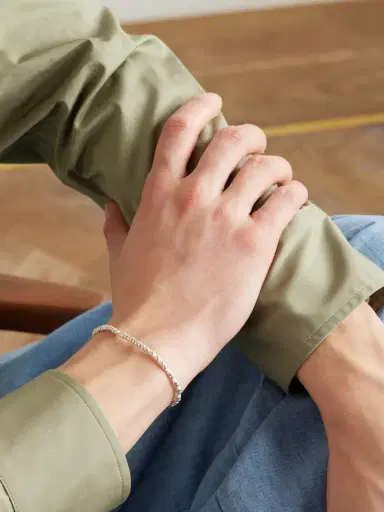 Mikia Sterling Silver and Silk-Cord Beaded Bracelet - Men | Thumbnail 2 Mikia Sterling Silver and Silk-Cord Beaded Bracelet - Men | Thumbnail 2
