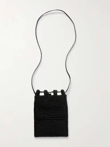 Loewe + Paula's Ibiza Leather-trimmed Embroidered Raffia Shoulder Bag | Thumbnail 3 Loewe + Paula's Ibiza Leather-trimmed Embroidered Raffia Shoulder Bag | Thumbnail 3