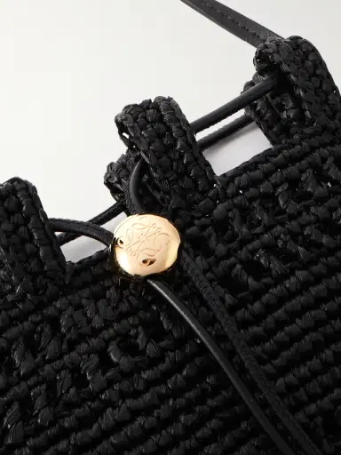 Loewe + Paula's Ibiza Leather-trimmed Embroidered Raffia Shoulder Bag | Thumbnail 9 Loewe + Paula's Ibiza Leather-trimmed Embroidered Raffia Shoulder Bag | Thumbnail 9