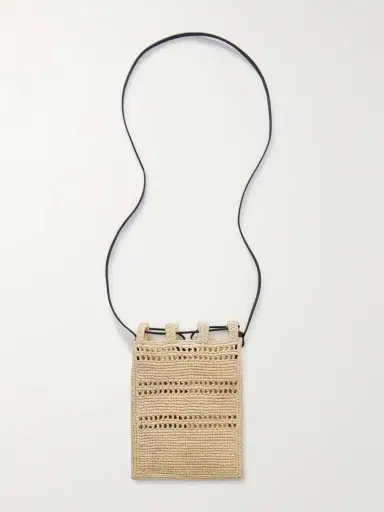 Loewe + Paula's Ibiza Leather-trimmed Embroidered Raffia Shoulder Bag | Thumbnail 3 Loewe + Paula's Ibiza Leather-trimmed Embroidered Raffia Shoulder Bag | Thumbnail 3