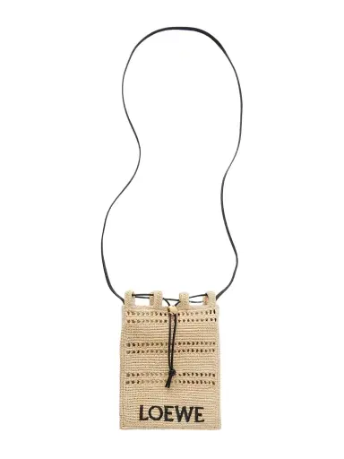 Loewe + Paula's Ibiza Leather-trimmed Embroidered Raffia Shoulder Bag | Thumbnail 1 Loewe + Paula's Ibiza Leather-trimmed Embroidered Raffia Shoulder Bag | Thumbnail 1