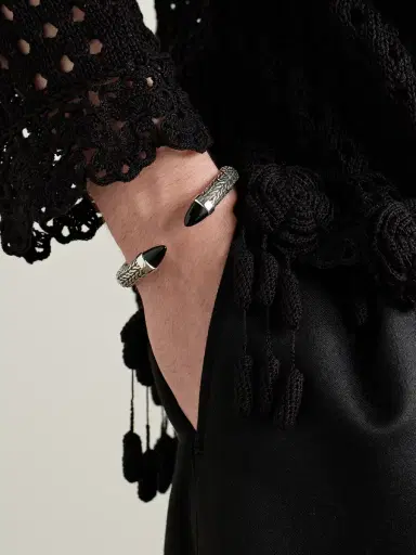 John Hardy Spear 50 Flex Sterling Silver Onyx Cuff - Men | Thumbnail 2 John Hardy Spear 50 Flex Sterling Silver Onyx Cuff - Men | Thumbnail 2