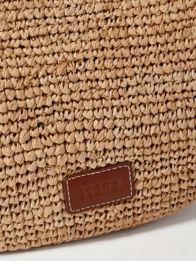 Staud Moon Large Leather-trimmed Raffia Tote | Thumbnail 4 Staud Moon Large Leather-trimmed Raffia Tote | Thumbnail 4