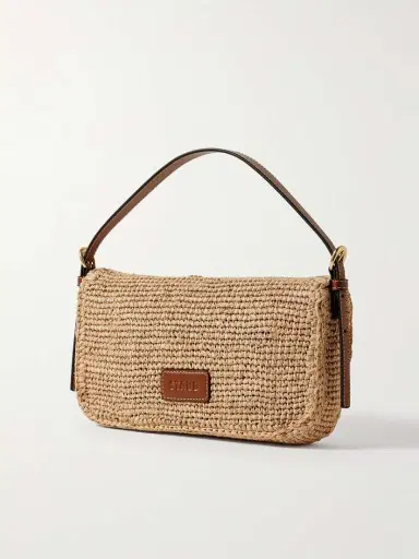 Staud Harlow Buckled Leather-trimmed Raffia Shoulder Bag | Thumbnail 3 Staud Harlow Buckled Leather-trimmed Raffia Shoulder Bag | Thumbnail 3