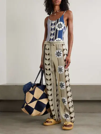 Loewe + Paula's Ibiza Printed Silk-twill Straight-leg Pants | Thumbnail 2 Loewe + Paula's Ibiza Printed Silk-twill Straight-leg Pants | Thumbnail 2