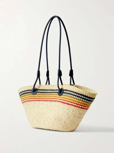 Loewe + Paula's Ibiza Anagram Basket Small Leather-trimmed Striped Raffia Tote | Thumbnail 3 Loewe + Paula's Ibiza Anagram Basket Small Leather-trimmed Striped Raffia Tote | Thumbnail 3