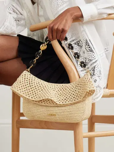 Loewe + Paula's Ibiza Ola Embellished Leather-trimmed Raffia Shoulder Bag | Thumbnail 2 Loewe + Paula's Ibiza Ola Embellished Leather-trimmed Raffia Shoulder Bag | Thumbnail 2