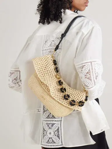 Loewe + Paula's Ibiza Ola Embellished Leather-trimmed Raffia Shoulder Bag | Thumbnail 6 Loewe + Paula's Ibiza Ola Embellished Leather-trimmed Raffia Shoulder Bag | Thumbnail 6