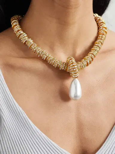 Julietta tone Faux Pearl And Swarovski Crystal Necklace | Thumbnail 2 Julietta tone Faux Pearl And Swarovski Crystal Necklace | Thumbnail 2
