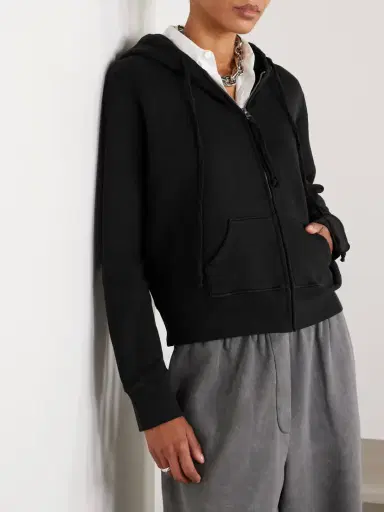 Nili Lotan Callie Cotton-jersey Hoodie | Thumbnail 3 Nili Lotan Callie Cotton-jersey Hoodie | Thumbnail 3