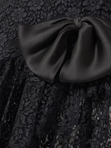 Alessandra Rich Bow-detailed Strapless Asymmetric Silk-lace Dress | Thumbnail 4 Alessandra Rich Bow-detailed Strapless Asymmetric Silk-lace Dress | Thumbnail 4