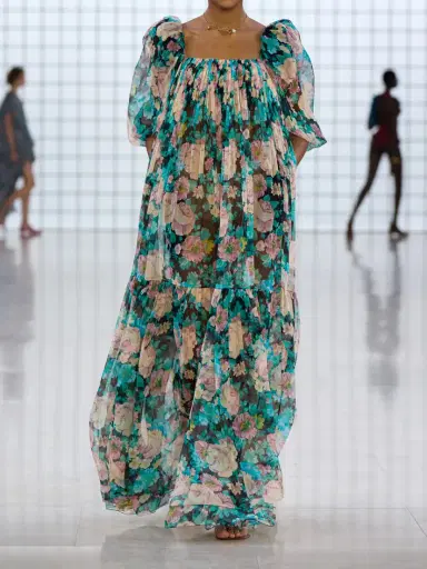 Chloé Gathered Floral-print Silk-muslin Maxi Dress | Thumbnail 4 Chloé Gathered Floral-print Silk-muslin Maxi Dress | Thumbnail 4