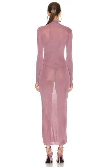 Saint Laurent Mock Neck Long Sleeve Dress | Thumbnail 3 Saint Laurent Mock Neck Long Sleeve Dress | Thumbnail 3