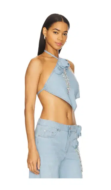 AREA Crystal Rosette Handkerchief Top | Thumbnail 2 AREA Crystal Rosette Handkerchief Top | Thumbnail 2