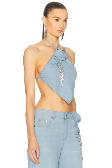 AREA Crystal Rosette Handkerchief Top | Thumbnail 4 AREA Crystal Rosette Handkerchief Top | Thumbnail 4