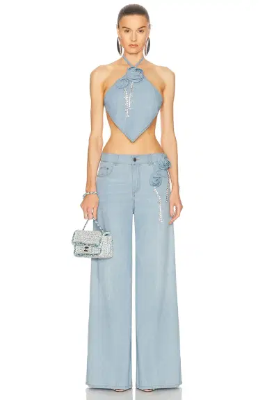 AREA Crystal Rosette Handkerchief Top | Thumbnail 6 AREA Crystal Rosette Handkerchief Top | Thumbnail 6