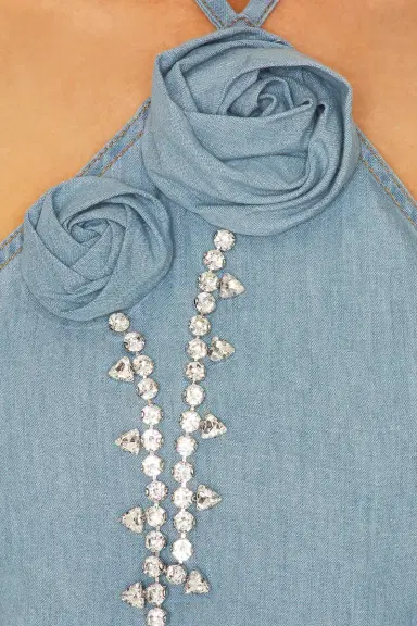 AREA Crystal Rosette Handkerchief Top | Thumbnail 7 AREA Crystal Rosette Handkerchief Top | Thumbnail 7