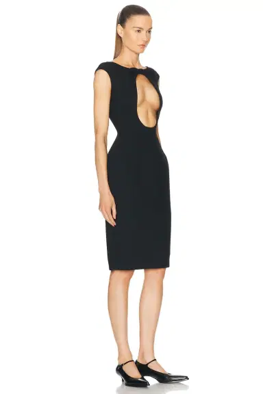 Miu Miu Natte Front Cut Out Midi Dress | Thumbnail 2 Miu Miu Natte Front Cut Out Midi Dress | Thumbnail 2