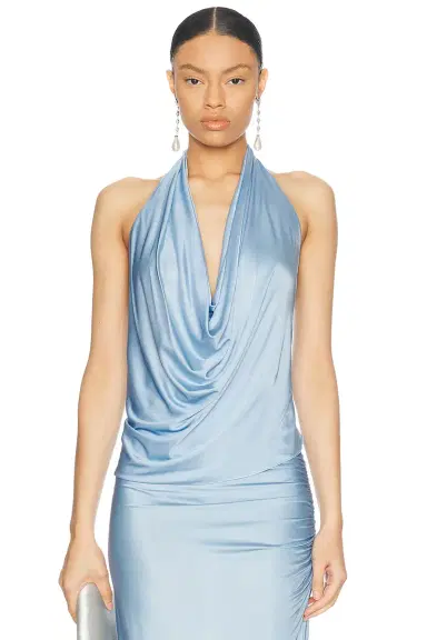 ALEJANDRA ALONSO ROJAS Draped Halter Blouse | Thumbnail 1 ALEJANDRA ALONSO ROJAS Draped Halter Blouse | Thumbnail 1