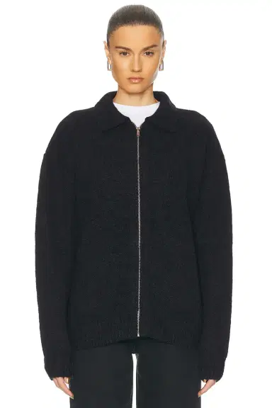 Aya Muse Knit Zip Up Jacket With Collar | Thumbnail 2 Aya Muse Knit Zip Up Jacket With Collar | Thumbnail 2
