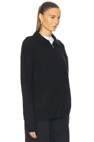 Aya Muse Knit Zip Up Jacket With Collar | Thumbnail 3 Aya Muse Knit Zip Up Jacket With Collar | Thumbnail 3