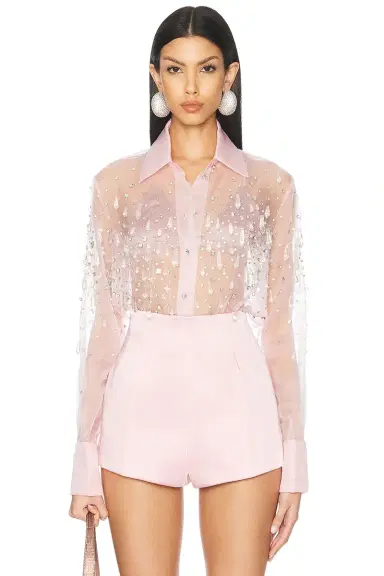 Retrofête Aubriella Embellished Shirt | Thumbnail 1 Retrofête Aubriella Embellished Shirt | Thumbnail 1