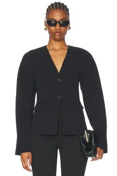 EAVES Gal Polished Crepe Blazer | Thumbnail 3 EAVES Gal Polished Crepe Blazer | Thumbnail 3