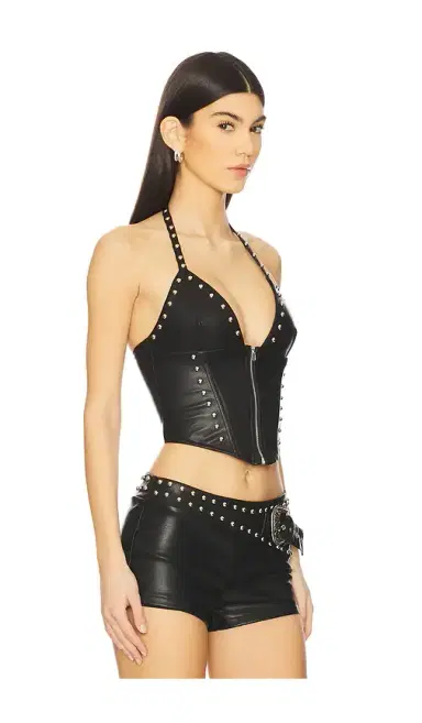 superdown Melisa Faux Leather Top | Thumbnail 2 superdown Melisa Faux Leather Top | Thumbnail 2
