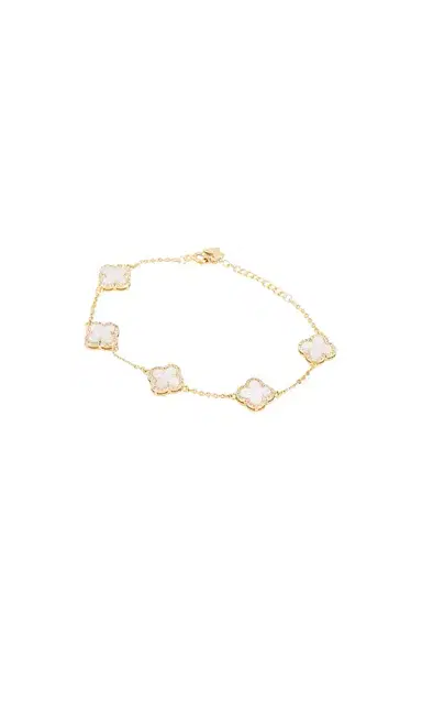 By Adina Eden Mini Multi Pave Outlined Colored Clover Bracelet | Thumbnail 1 By Adina Eden Mini Multi Pave Outlined Colored Clover Bracelet | Thumbnail 1