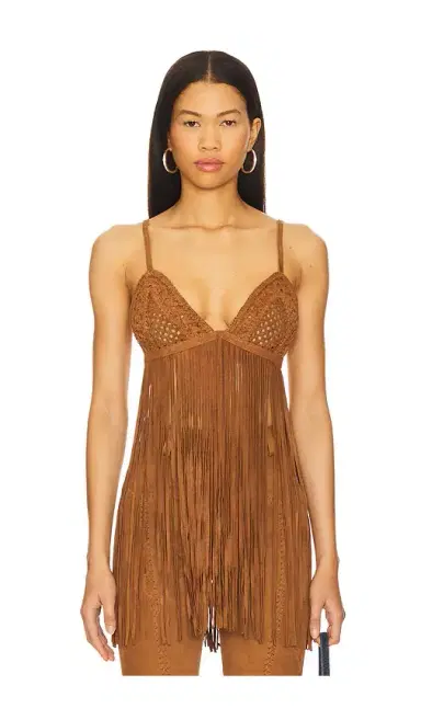 Retrofête Jacinta Suede Fringe Bra | Thumbnail 1 Retrofête Jacinta Suede Fringe Bra | Thumbnail 1