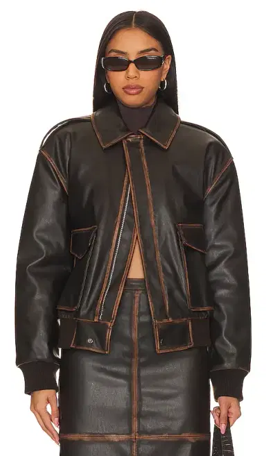 L'Academie Bo Faux Leather Jacket | Thumbnail 1 L'Academie Bo Faux Leather Jacket | Thumbnail 1