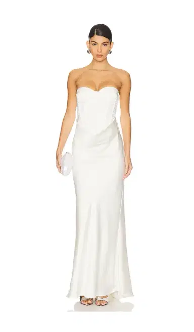 ROTATE Satin Pearl Corset Dress | Thumbnail 1 ROTATE Satin Pearl Corset Dress | Thumbnail 1
