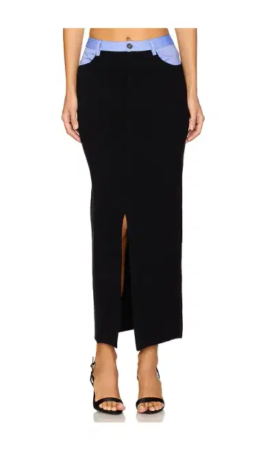 NAADAM Cotton Cashmere Mixed Media Midi Skirt | Thumbnail 1 NAADAM Cotton Cashmere Mixed Media Midi Skirt | Thumbnail 1