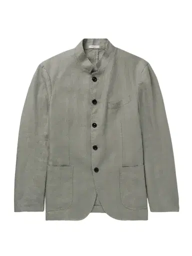 Boglioli Slim-Fit Nehru-Collar Herringbone Linen Jacket - Men | Thumbnail 1 Boglioli Slim-Fit Nehru-Collar Herringbone Linen Jacket - Men | Thumbnail 1