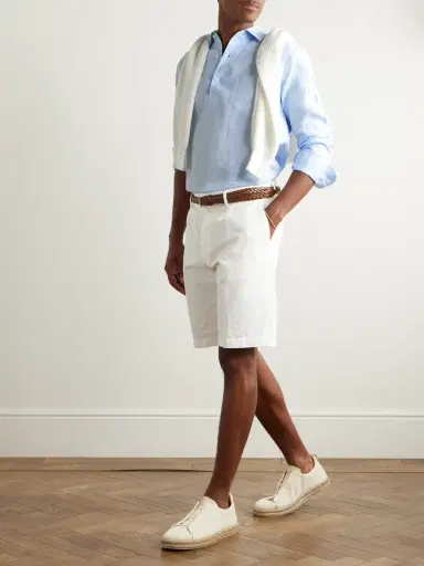 Zegna Oasi Linen Half-Placket Shirt - Men | Thumbnail 2 Zegna Oasi Linen Half-Placket Shirt - Men | Thumbnail 2