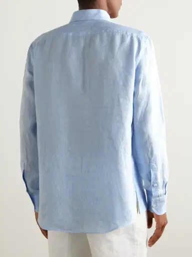 Zegna Oasi Linen Half-Placket Shirt - Men | Thumbnail 4 Zegna Oasi Linen Half-Placket Shirt - Men | Thumbnail 4