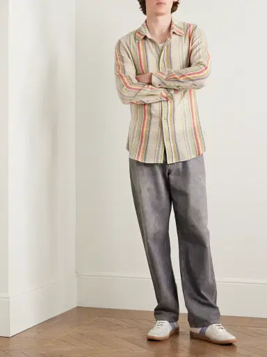 God’s True Cashmere Ruler Striped Recycled-Cashmere and Wool-Blend Gauze Shirt - Men | Thumbnail 2 God’s True Cashmere Ruler Striped Recycled-Cashmere and Wool-Blend Gauze Shirt - Men | Thumbnail 2