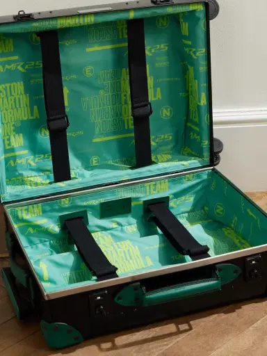 Globe-Trotter Aston Martin F1 Limited Edition Leather-Trimmed Vulcanised Fibreboard Carry-On Suitcase - Men | Thumbnail 3 Globe-Trotter Aston Martin F1 Limited Edition Leather-Trimmed Vulcanised Fibreboard Carry-On Suitcase - Men | Thumbnail 3